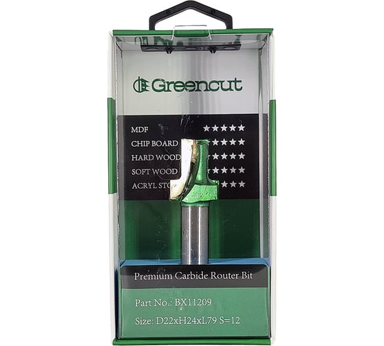 Фреза профильная для фасадов (22x24x79 мм; S=12 мм) Greencut BX11209