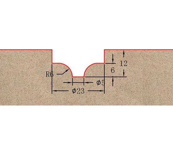 Фреза профильная для фасадов (23x12x57 мм; S=12 мм) Greencut BX11132