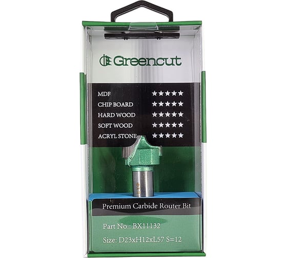 Фреза профильная для фасадов (23x12x57 мм; S=12 мм) Greencut BX11132