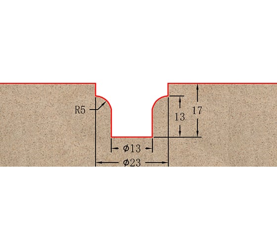 Фреза профильная для фасадов (23x17x72 мм; S=12 мм) Greencut BX11101
