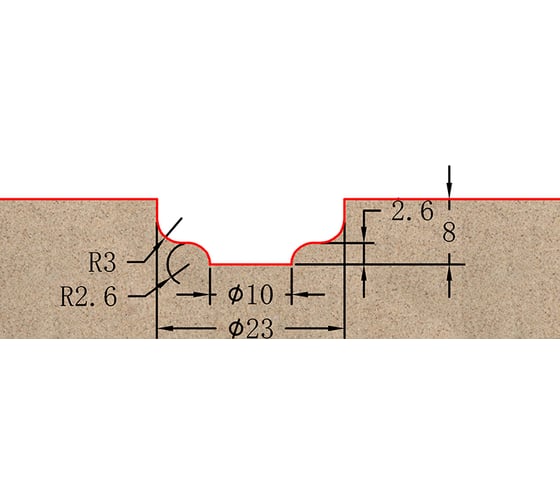 Фреза профильная для фасадов (23x8x63 мм; S=12 мм) Greencut BX11235