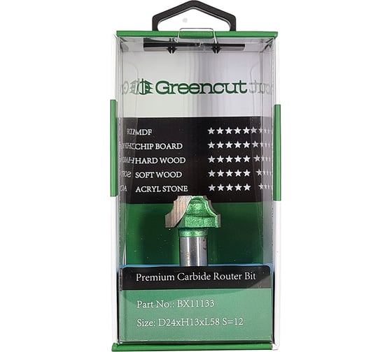 Фреза профильная для фасадов (24x13x58 мм; S=12 мм) Greencut BX11133
