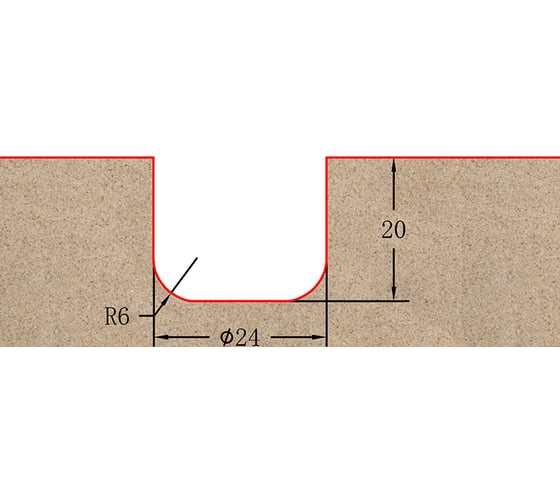 Фреза профильная для фасадов (24x20x65 мм; S=12 мм) Greencut BX11245