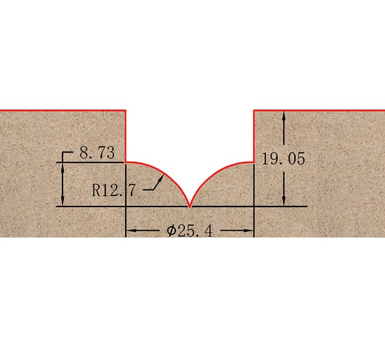 Фреза профильная для фасадов (25.4x19.05 мм; S=12 мм) Greencut BX11267
