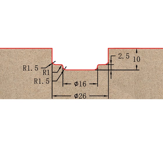 Фреза профильная для фасадов (26x10x55 мм; S=12 мм) Greencut BX11072