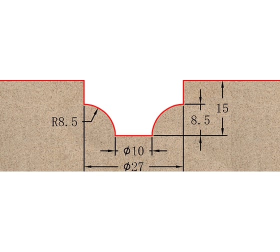 Фреза профильная для фасадов (27x15x60 мм; S=12 мм) Greencut BX11126