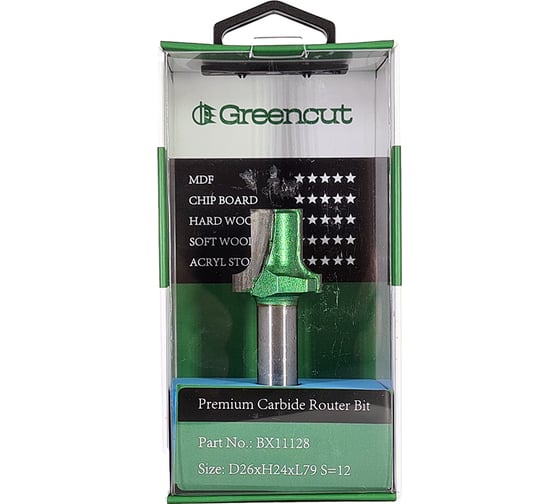 Фреза профильная для фасадов (26x24x79 мм; S=12 мм) Greencut BX11128