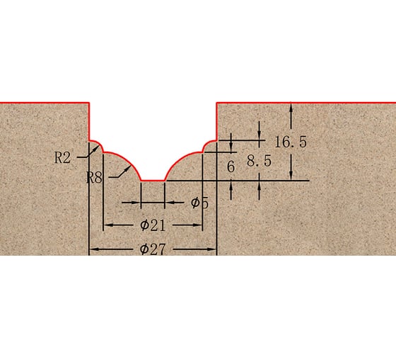 Фреза профильная для фасадов (27x16.5x61.5 мм; S=12 мм) Greencut BX11219