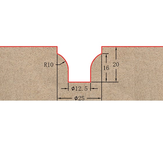 Фреза профильная для фасадов (25x20x75 мм; S=12 мм) Greencut BX11093