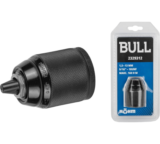Патрон быстрозажимной 1,5-13 мм 9/16"-18UNF 160 Нм (2329312) BULL ROHM ЦИ-1846048585