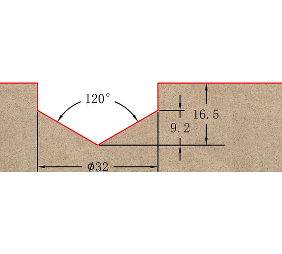 Фреза профильная для фасадов (32x16.5x61.5 мм; S=12 мм) Greencut BX11229