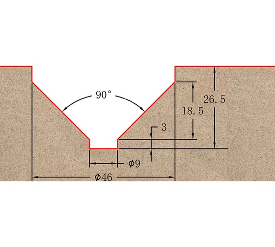 Фреза профильная для фасадов (46x25x70 мм; S=12 мм) Greencut BX11192