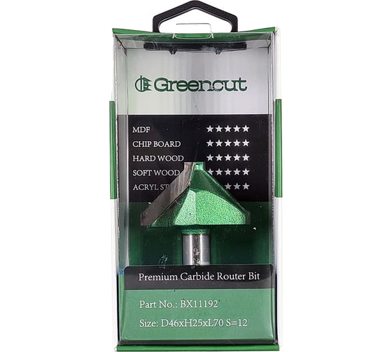 Фреза профильная для фасадов (46x25x70 мм; S=12 мм) Greencut BX11192