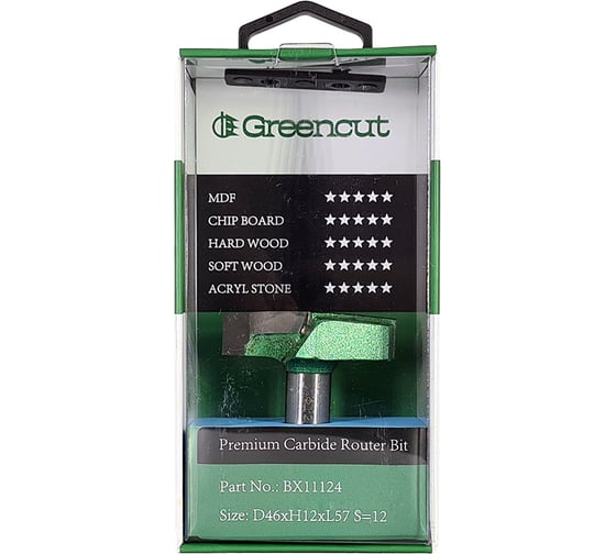 Фреза профильная для фасадов (46x12x57 мм; S=12 мм) Greencut BX11124