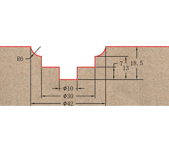 Фреза профильная для фасадов (42x18.5x73.5 мм; S=12 мм) Greencut BX11175