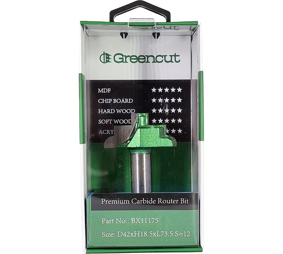 Фреза профильная для фасадов (42x18.5x73.5 мм; S=12 мм) Greencut BX11175