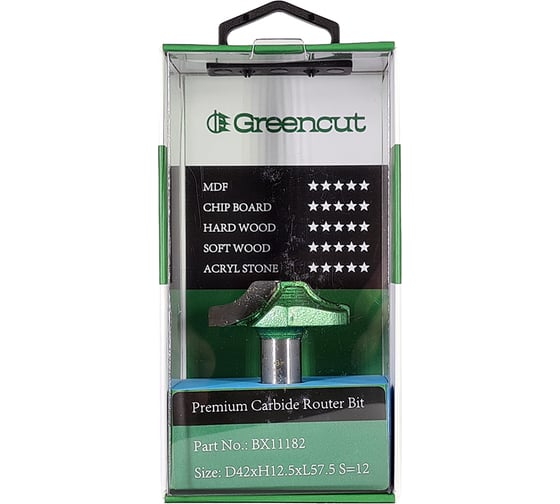Фреза профильная для фасадов (42x12.5x57.5 мм; S=12 мм) Greencut BX11182