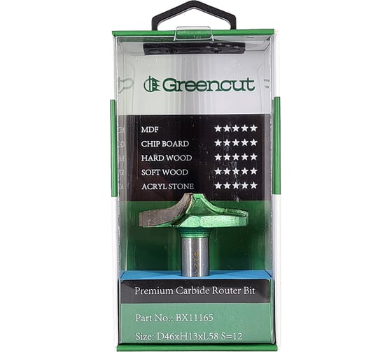 Фреза профильная для фасадов (46x13x58 мм; S=12 мм) Greencut BX11165