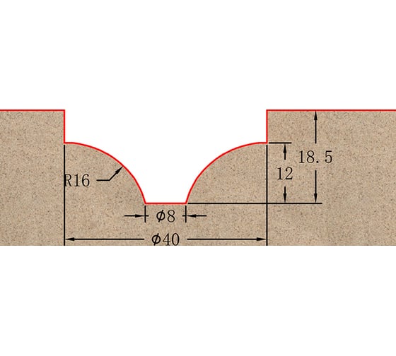 Фреза профильная для фасадов (40x18.5x63.5 мм; S=12 мм) Greencut BX11144