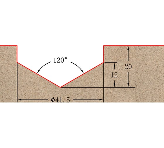Фреза профильная для фасадов (41.5x20x65 мм; S=12 мм) Greencut BX11230