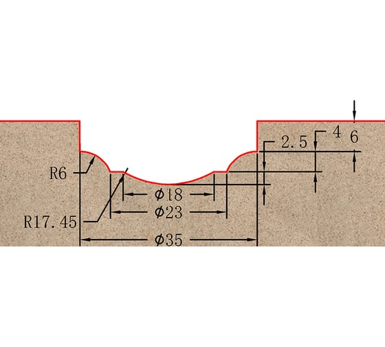 Фреза профильная для фасадов (35x12.5x57.5 мм; S=12 мм) Greencut BX11105
