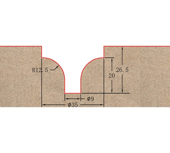Фреза профильная для фасадов (35x26.5x81.5 мм; S=12 мм) Greencut BX11206