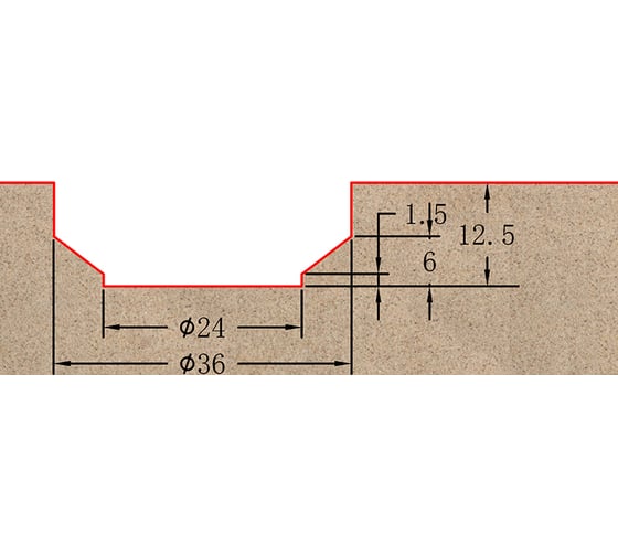 Фреза профильная для фасадов (36x12.5x57.5 мм; S=12 мм) Greencut BX11247