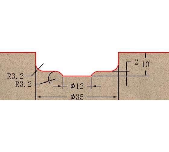 Фреза профильная для фасадов (35x10x55 мм; S=12 мм) Greencut BX11161