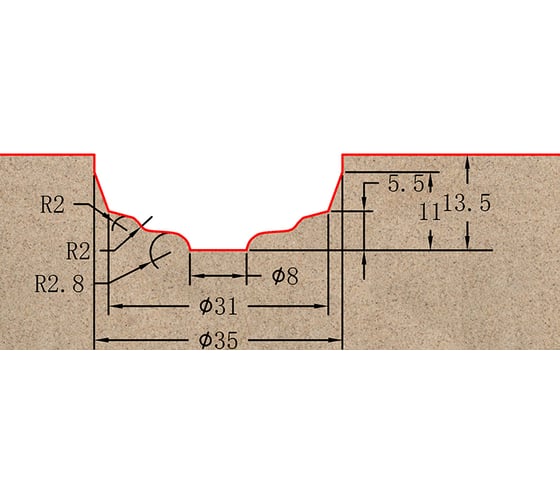 Фреза профильная для фасадов (35x13.5x58.5 мм; S=12 мм) Greencut BX11200