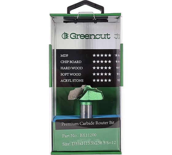 Фреза профильная для фасадов (35x13.5x58.5 мм; S=12 мм) Greencut BX11200