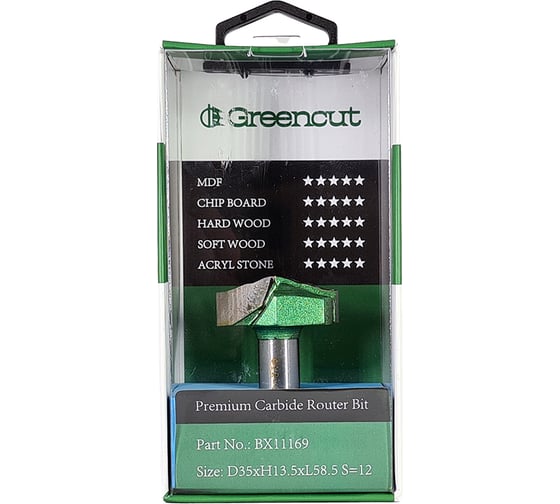 Фреза профильная для фасадов (35x13.5x58.5 мм; S=12 мм) Greencut BX11169