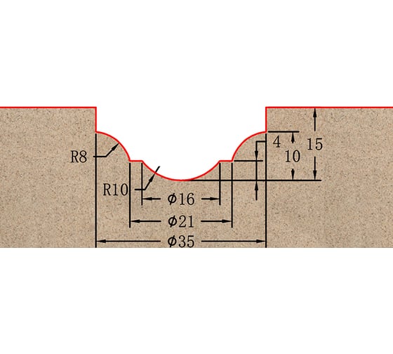 Фреза профильная для фасадов (35x15x60 мм; S=12 мм) Greencut BX11073