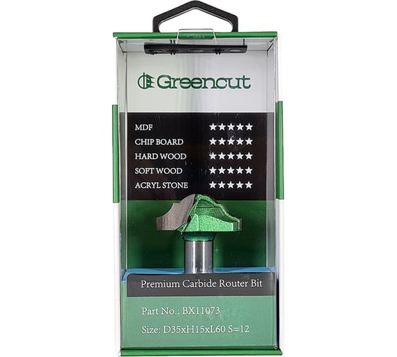 Фреза профильная для фасадов (35x15x60 мм; S=12 мм) Greencut BX11073