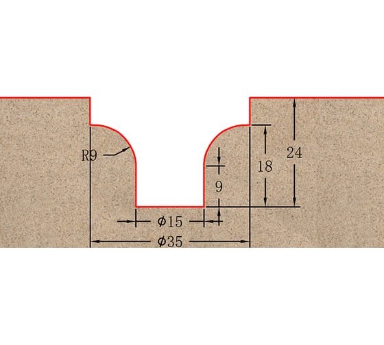 Фреза профильная для фасадов (35x24x69 мм; S=12 мм) Greencut BX11118