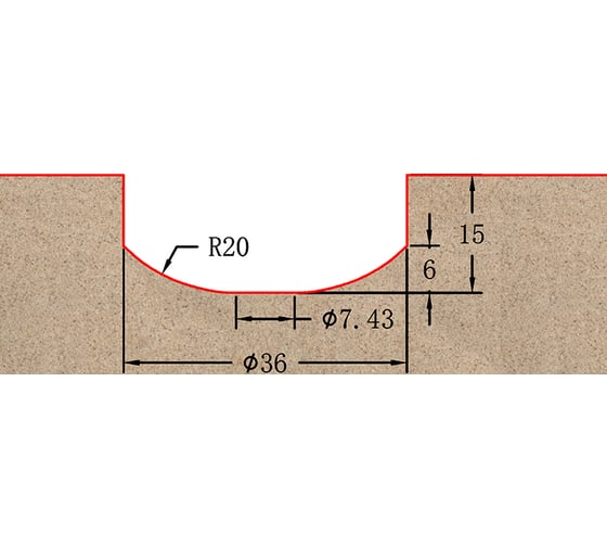 Фреза профильная для фасадов (36x15x60 мм; S=12 мм) Greencut BX11079