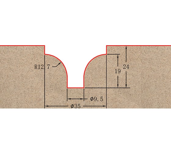 Фреза профильная для фасадов (35x21x76 мм; S=12 мм) Greencut BX11260