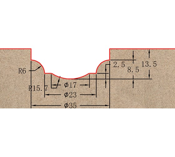 Фреза профильная для фасадов (35x13.5x58.5 мм; S=12 мм) Greencut BX11104