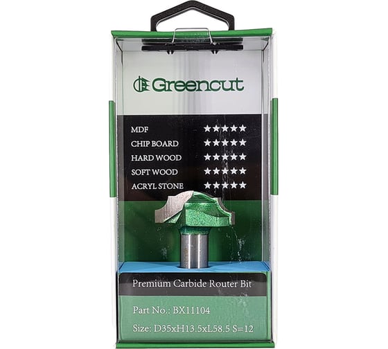 Фреза профильная для фасадов (35x13.5x58.5 мм; S=12 мм) Greencut BX11104