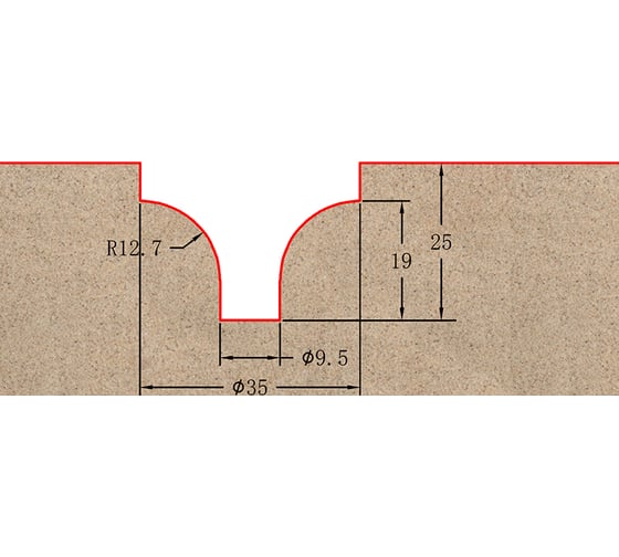 Фреза профильная для фасадов (35x25x80 мм; S=12 мм) Greencut BX11231