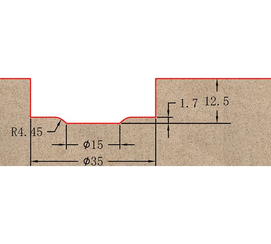 Фреза профильная для фасадов (35x12.5x57.5 мм; S=12 мм) Greencut BX11222