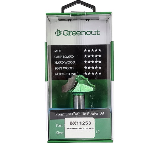 Фреза профильная для фасадов (35x16.5x61.5 мм; S=12 мм) Greencut BX11253