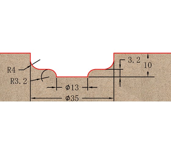 Фреза профильная для фасадов (35x10x55 мм; S=12 мм) Greencut BX11160