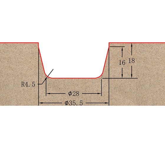 Фреза профильная для фасадов (35.5x18x63 мм; S=12 мм) Greencut BX11193