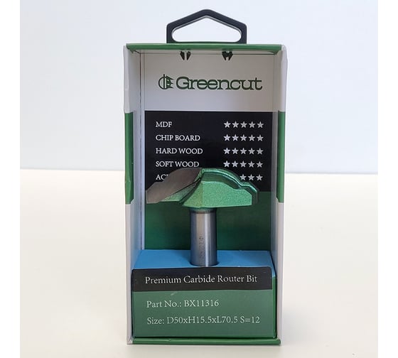 Фреза профильная для фасадов (50x15.5x70.5 мм; S=12 мм) Greencut BX11316