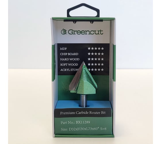 Фреза профильная для фасадов (32x30x73 мм; V=60 градусов) Greencut BX11289