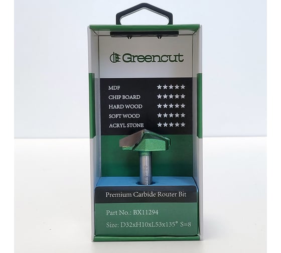 Фреза профильная для фасадов (32x10x53 мм; V=135 градусовм) Greencut BX11294
