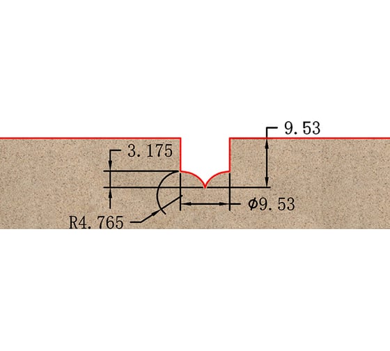 Фреза профильная для фасадов (9.53x9.53 мм; S=12 мм) Greencut BX11264