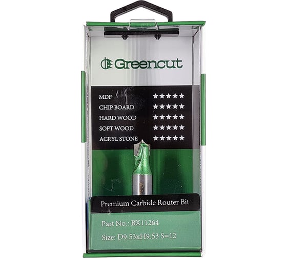 Фреза профильная для фасадов (9.53x9.53 мм; S=12 мм) Greencut BX11264