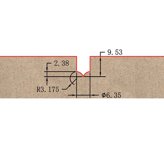 Фреза профильная для фасадов (6.35x9.53 мм; S=12 мм) Greencut BX11263