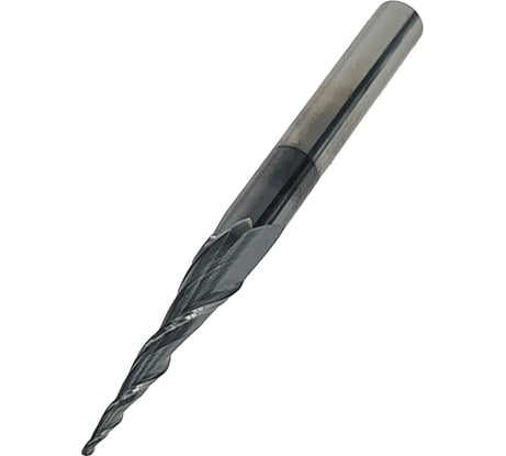 Фреза спиральная коническая для 3D фрезеровки на ЧПУ (1х35x75 мм; S=6 мм; R0.5) Greencut EX0610